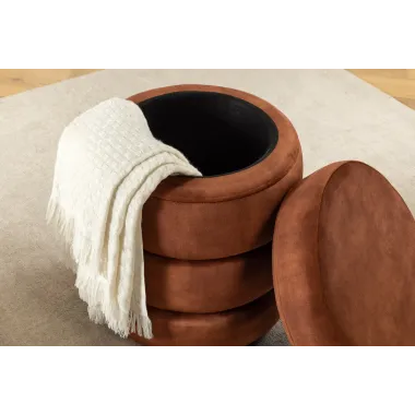 Invicta Pufa VOQUE rdzawy brąz aksamit Ø 41 x 49cm / 46694