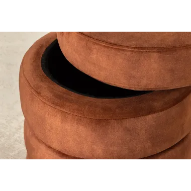 Invicta Pufa VOQUE rdzawy brąz aksamit Ø 41 x 49cm / 46694