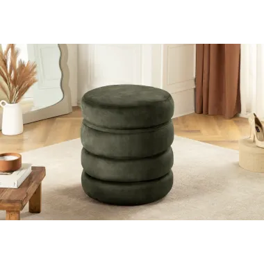 Invicta Pufa VOQUE zielony aksamit Ø 41 x 49cm / 46495