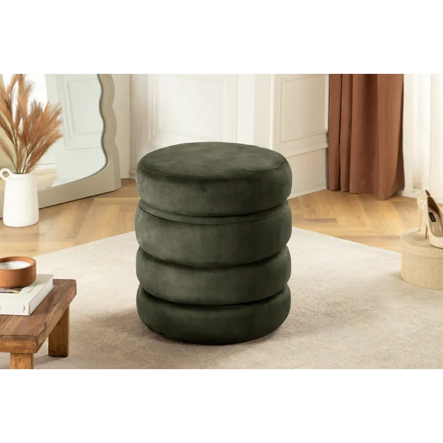 Invicta Pufa VOQUE zielony aksamit Ø 41 x 49cm / 46495