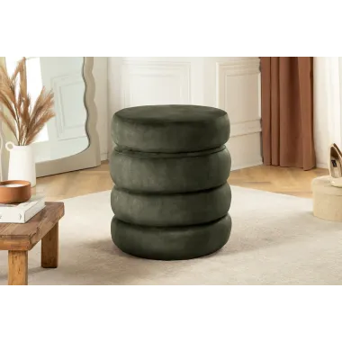 Invicta Pufa VOQUE zielony aksamit Ø 41 x 49cm / 46495