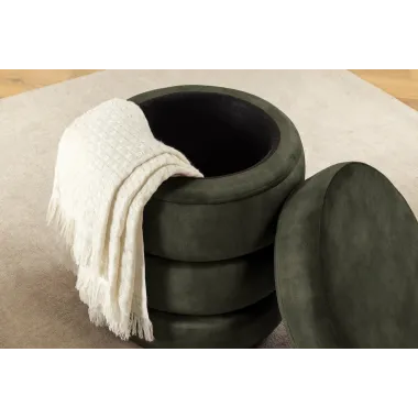 Invicta Pufa VOQUE zielony aksamit Ø 41 x 49cm / 46495