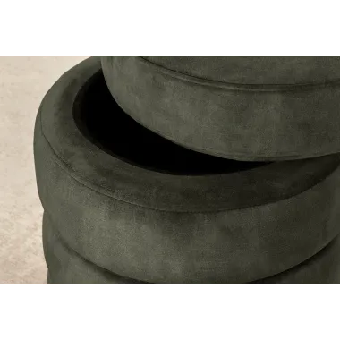 Invicta Pufa VOQUE zielony aksamit Ø 41 x 49cm / 46495