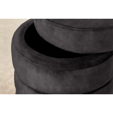 Invicta Pufa VOQUE szary aksamit Ø 41 x 49cm / 46689