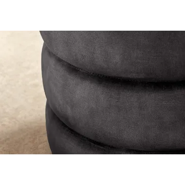 Invicta Pufa VOQUE szary aksamit Ø 41 x 49cm / 46689