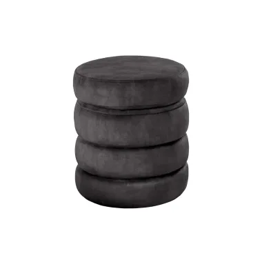 Invicta Pufa VOQUE szary aksamit Ø 41 x 49cm / 46689