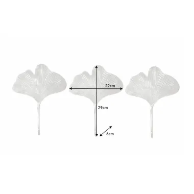 Invicta Dekoracja scienna wieszak na płaszcze GINKGO (3 szt w zestawie) 80cm / 41784