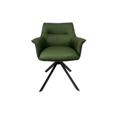 Invicta Krzesło obrotowe LE GRAND 180° butelkowa zieleń z podłokietnikami w skórze 68 x 87 x 68cm / 46991