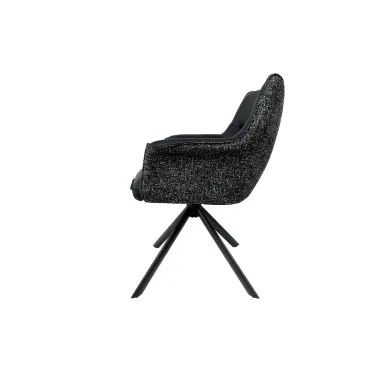 Invicta Krzesło obrotowe LE GRAND 180° czarne z podłokietnikami w skórze 68 x 87 x 68cm / 46988