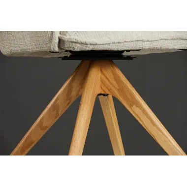 Invicta Krzesło obrotowe LE GRAND 180° beżowe z podłokietnikami chenille 68 x 87 x 68cm / 47475