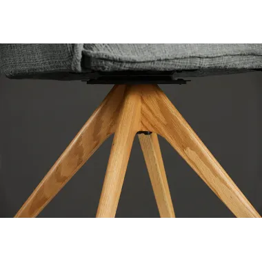 Invicta Krzesło obrotowe LE GRAND 180° szare z podłokietnikami chenille 68 x 87 x 68cm / 47476