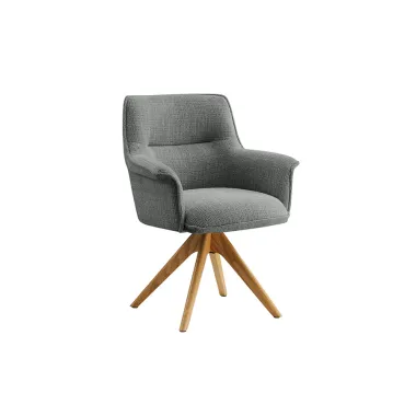 Invicta Krzesło obrotowe LE GRAND 180° szare z podłokietnikami chenille 68 x 87 x 68cm / 47476