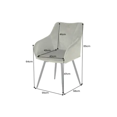 Invicta Krzesło obrotowe AVIGNON 360°z podłokietnikami zielony chenille 58 x 85 x 55cm / 45472