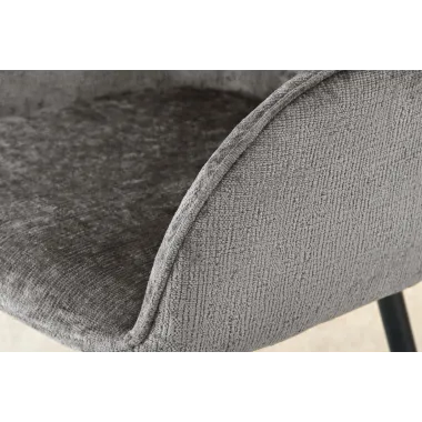 Invicta Krzesło obrotowe AVIGNON 360°z podłokietnikami szary chenille 58 x 85 x 55cm / 45469
