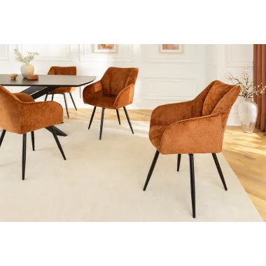 Invicta Krzesło obrotowe AVIGNON 360° z podłokietnikami brązowy chenille 58 x 85 x 55cm / 45471