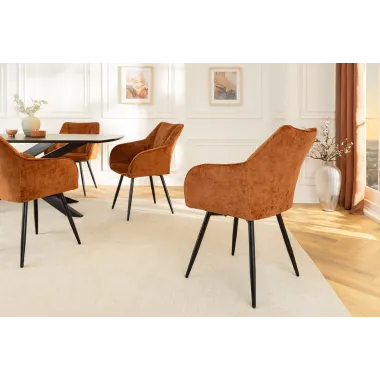 Invicta Krzesło obrotowe AVIGNON 360° z podłokietnikami brązowy chenille 58 x 85 x 55cm / 45471