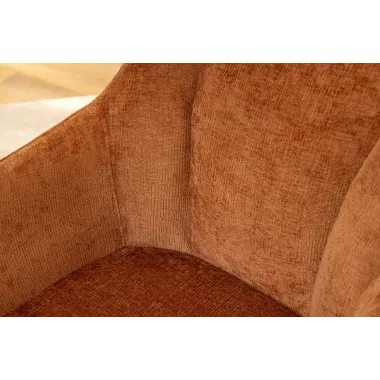 Invicta Krzesło obrotowe AVIGNON 360° z podłokietnikami brązowy chenille 58 x 85 x 55cm / 45471