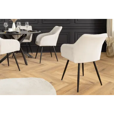 Invicta Krzesło obrotowe AVIGNON 360° z podłokietnikami beżowy chenille 58 x 85 x 55cm / 46470