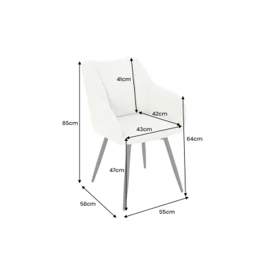 Invicta Krzesło obrotowe AVIGNON 360° z podłokietnikami beżowy chenille 58 x 85 x 55cm / 46470