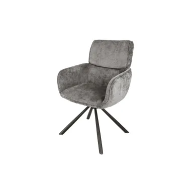 Invicta Krzesło obrotowe UNIQUE 180°z podłokietnikami szara tkanina szenilowa 64 x 84 x 61cm / 46321
