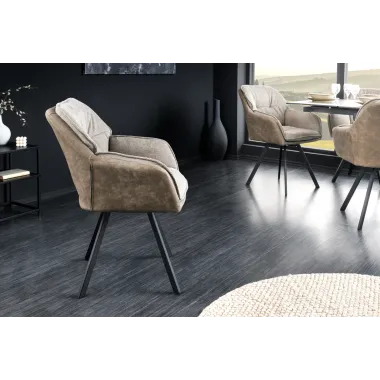 Invicta Krzesło obrotowe LOUNGER taupe z podłokietnikami 63cm / 41662