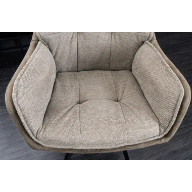 Invicta Krzesło obrotowe LOUNGER taupe z podłokietnikami 63cm / 41662