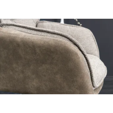 Invicta Krzesło obrotowe LOUNGER taupe z podłokietnikami 63cm / 41662