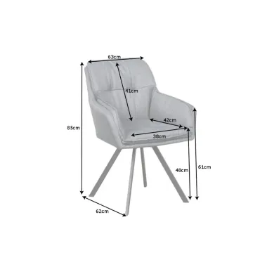 Krzesło LOUNGER szary podłokietnik / 39352