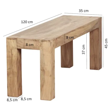 Wohnling Ławka do siedzenia LAGOS MUMBAI akacja 120 x 45 x 35cm / WL1.465