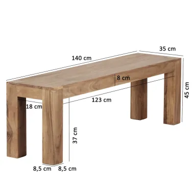 Wohnling Ławka do siedzenia LAGOS MUMBAI akacja 140 x 45 x 35cm / WL1.464