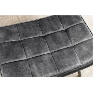 Invicta Stołek aksamitny szary SCANDINAVIA 40cm / 44026