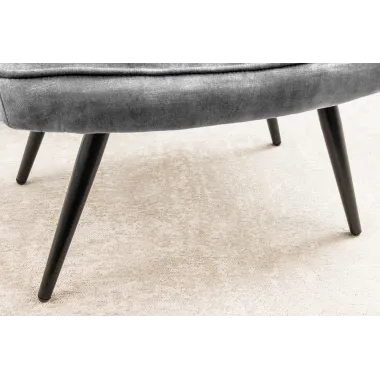 Invicta Stołek aksamitny szary SCANDINAVIA 40cm / 44026