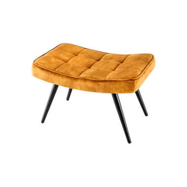 Invicta Stołek aksamitny musztardowy-zółty SCANDINAVIA 40cm / 44025