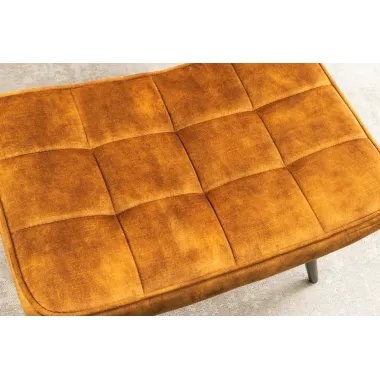 Invicta Stołek aksamitny musztardowy-zółty SCANDINAVIA 40cm / 44025