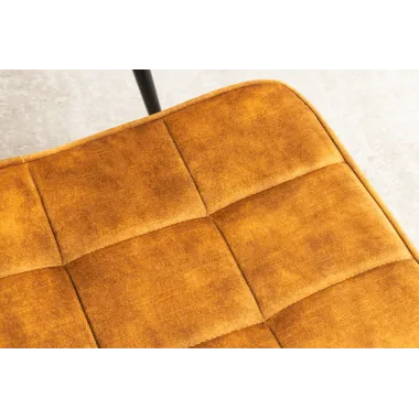 Invicta Stołek aksamitny musztardowy-zółty SCANDINAVIA 40cm / 44025