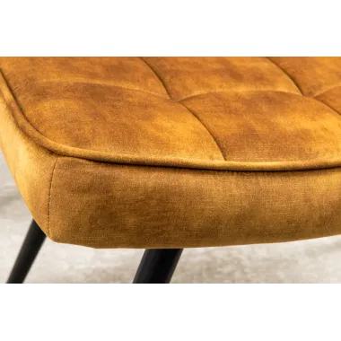 Invicta Stołek aksamitny musztardowy-zółty SCANDINAVIA 40cm / 44025