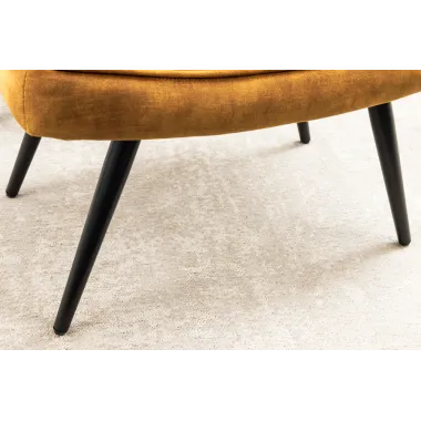 Invicta Stołek aksamitny musztardowy-zółty SCANDINAVIA 40cm / 44025