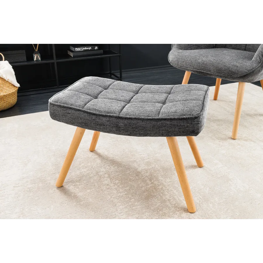 Invicta Stołek  SCANDINAVIA Teksturowy-szary 40cm / 44029