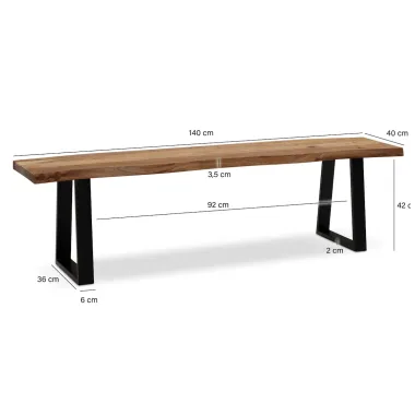 Wohnling Ławka do siedzenia MAMMUT akacja 140 x 45,5 x 40cm / WL7.290