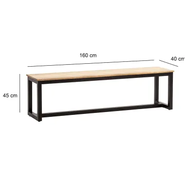 Wohnling Ławka do siedzenia INDUSTRIAL akacja 160 x 45 x 40cm / WL7.066