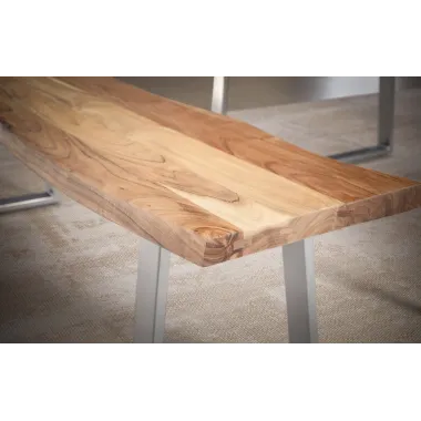 Wohnling Ławka do siedzenia MAMMUT akacja nogi chrom 120 x 45,5 x 40cm / WL7.286