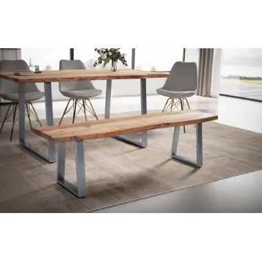 Wohnling Ławka do siedzenia MAMMUT akacja nogi chrom 120 x 45,5 x 40cm / WL7.286