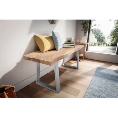 Wohnling Ławka do siedzenia MAMMUT akacja nogi chrom 120 x 45,5 x 40cm / WL7.286