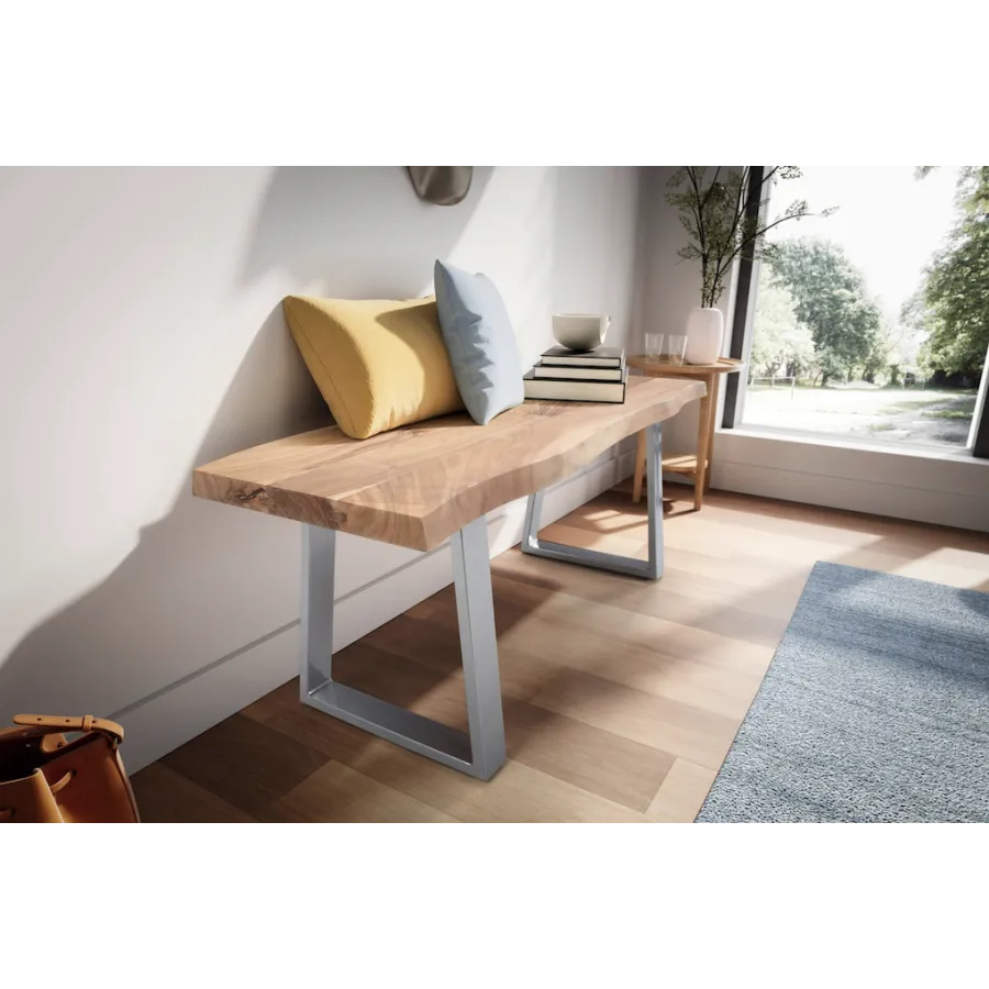 Wohnling Ławka do siedzenia MAMMUT akacja nogi chrom 120 x 45,5 x 40cm / WL7.286