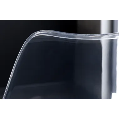 Invicta Krzesło SCANDINAVIA MEISTERSTÜCK transparentne imitacja czarnej skóry 42cm / 44165