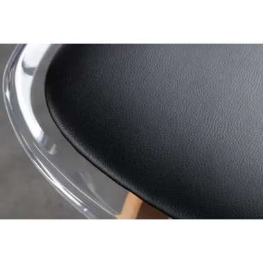 Invicta Krzesło SCANDINAVIA MEISTERSTÜCK transparentne imitacja czarnej skóry 42cm / 44165