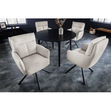 Invicta Krzesło obrotowe z podłokietnikiem Big George boucle beige 60cm / 42674