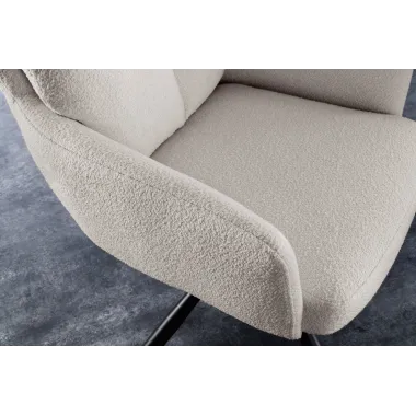 Invicta Krzesło obrotowe z podłokietnikiem Big George boucle beige 60cm / 42674