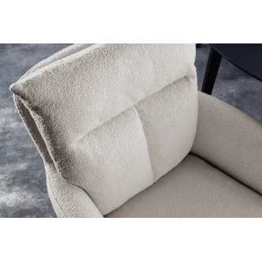 Invicta Krzesło obrotowe z podłokietnikiem Big George boucle beige 60cm / 42674