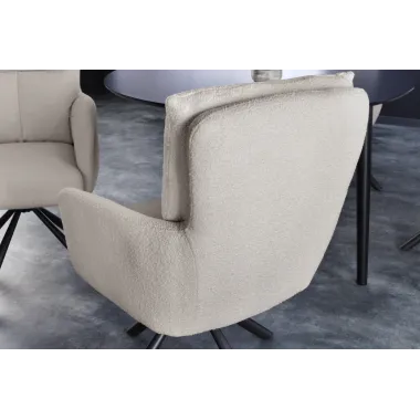 Invicta Krzesło obrotowe z podłokietnikiem Big George boucle beige 60cm / 42674